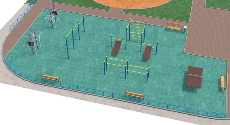 Проект спортивной площадки с столом теннисным в Москве