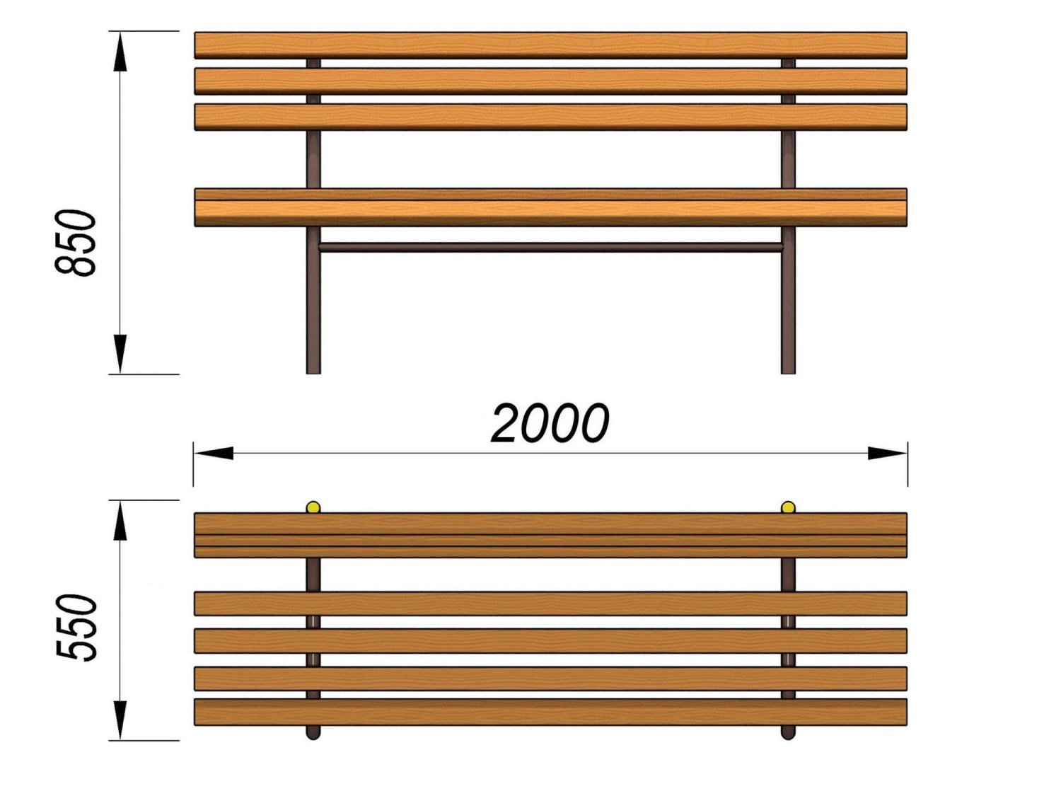 схема скамейки из профиля