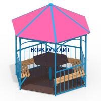 Беседка со столом, лавками и полом МАФ 4123 в Москве