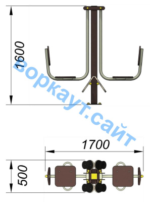 Уличный тренажер "Жим ногами горизонтальный " УТ 003 в Москве