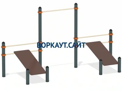 Воркаут с турником и двойной скамьей для пресса ВС-28 в Москве