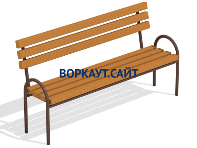 Парковая лавочка со спинкой МАФ 1605 в Москве Парковая лавочка со спинкой МАФ 1605 в Москве