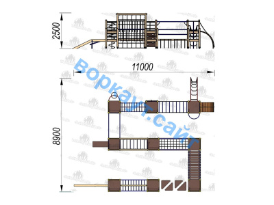 Детский спортивный комплекс Полоса препятствий ДСК 3116 в Москве Детский спортивный комплекс Полоса препятствий ДСК 3116 в Москве