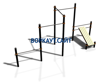 Воркаут комплекс разноуровневых турников со скамьей для пресса ВС-37 в Москве