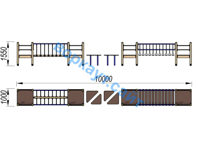 Детский спортивный комплекс Двойной мостик ДСК 3115 в Москве