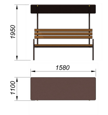 Лавочка под навесом МАФ 1607 в Москве