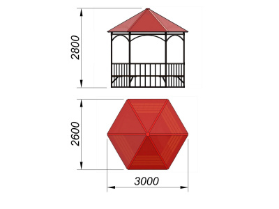 Беседка с лавками и полом МАФ 4122 в Москве