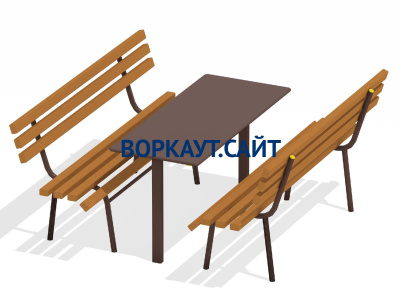 Дачный комплект из 2 лавочек и стола МАФ 1620 в Москве Дачный комплект из 2 лавочек и стола МАФ 1620 в Москве