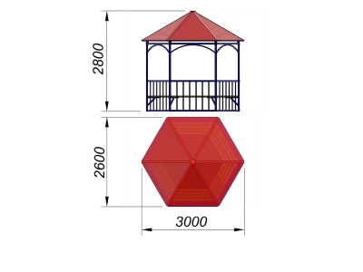 Беседка с лавками МАФ 4120 в Москве